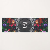 Stijlvol Monogram GRAY Floral Bouquet Yogamat (Voorkant (horizontaal))