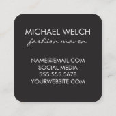 Stijlvol Monogram Luxe verticale strepen Vierkante Visitekaartje (Achterkant)