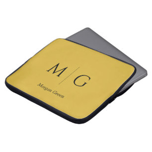 Stijlvol monogram met naamontwerp M goud Laptop Sleeve