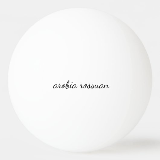Stijlvol Monogram Modern Minimaal Wit Script Kunst Pingpongballen (Voorkant)