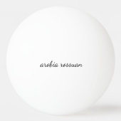 Stijlvol Monogram Modern Minimaal Wit Script Kunst Pingpongballen (Achterkant)