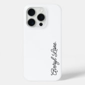 Stijlvol Monogram Modern Minimalistisch Wit Manusc Case-Mate iPhone Case (Achterkant)