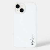 Stijlvol Monogram Modern Minimalistisch Wit Manusc Case-Mate iPhone Case (Achterkant)