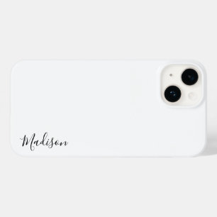 Stijlvol Monogram Modern Minimalistisch Wit Manusc Case-Mate iPhone 14 Hoesje