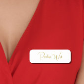 Stijlvol Monogram Modern Minimalistisch Wit Manusc Naamplaatje