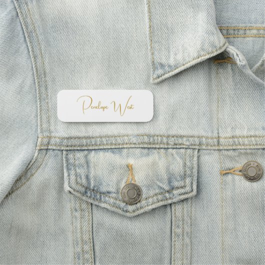 Stijlvol Monogram Modern Minimalistisch Wit Manusc Naamplaatje (In situ)