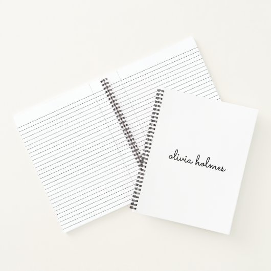 Stijlvol monogram | Modern minimalistisch witscrip Notitieboek (Binnen)