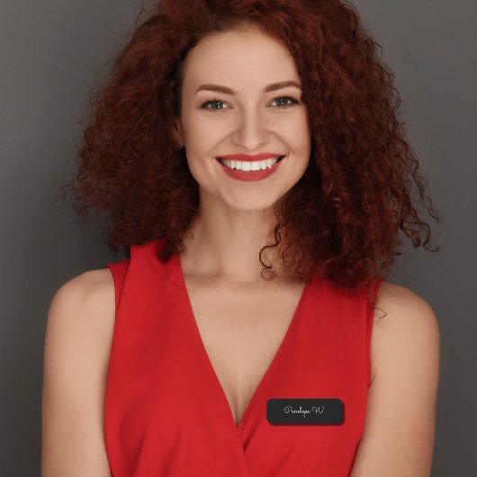 Stijlvol Monogram Modern Minimalistisch Zwart Scri Naamplaatje