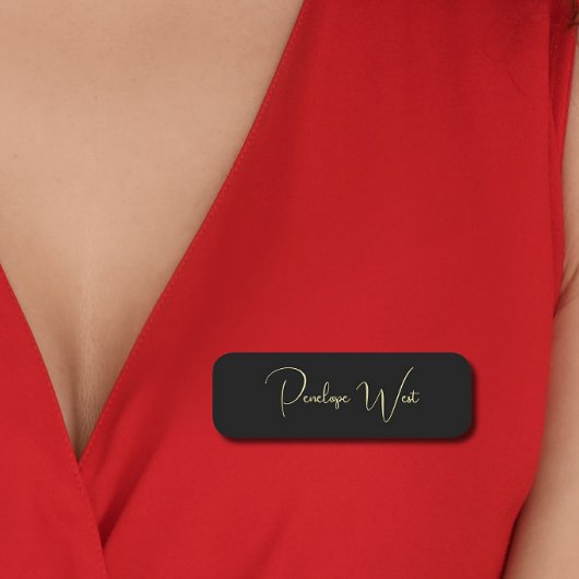 Stijlvol Monogram Modern Minimalistisch Zwart Scri Naamplaatje