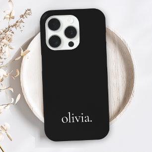 Stijlvol Monogram Modern Minimalistisch Zwart Wit iPhone 15 Pro Case
