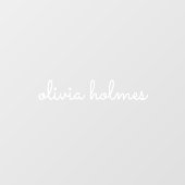 Stijlvol monogram Modern Minimalistische Witte naa Raamsticker (Vel)