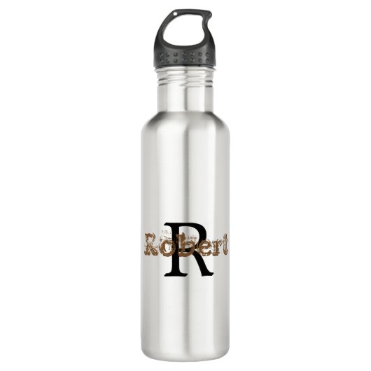 Stijlvol monogram Naam Initiaal Modern Waterfles (Voorkant)
