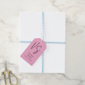 Stijlvol Monogram Professioneel Lichtroze Cadeaulabel (Met Touw)