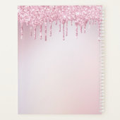 stijlvol monogram roos goud paarse glitter planner (Achterkant)