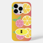 Stijlvol monogram roze en geel Case-Mate iPhone case (Achterkant)