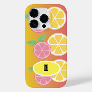Stijlvol monogram roze en geel Case-Mate iPhone 14 pro hoesje