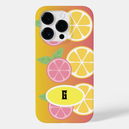 Stijlvol monogram roze en geel Case-Mate iPhone case (Achterkant)