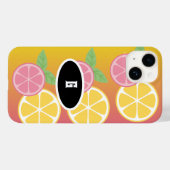 Stijlvol monogram roze en geel Case-Mate iPhone case (Achterkant (horizontaal))