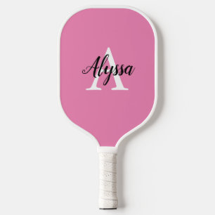 Stijlvol Monogram script Roze Pickleball Paddle
