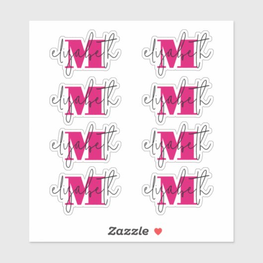 Stijlvol monogram sticker (Vel)