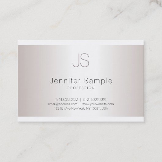 Stijlvol monogram stijlvol design Salon Silver Mod Visitekaartje (Voorkant)