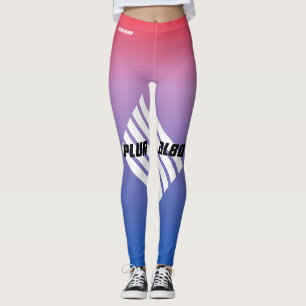 Stijlvol monogramme blauwe roze gradiënt werkout leggings