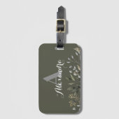 Stijlvol monogrammen botanisch Bagagelabel (Voorkant (verticaal))