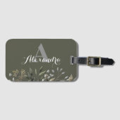 Stijlvol monogrammen botanisch Bagagelabel (Voorkant (horizontaal))