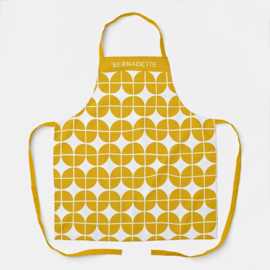 Stijlvol Mustard Yellow Geometric Pattern Custom Schort (Voorkant)
