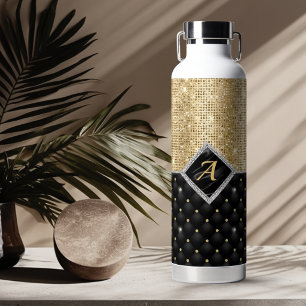 Stijlvol namaak kristal goud zwart diamant monogra waterfles