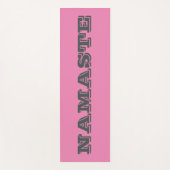 Stijlvol Namaste Roze Gray Typographic Yoga Mat (Voorkant)