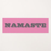 Stijlvol Namaste Roze Gray Typographic Yoga Mat (Voorkant (horizontaal))