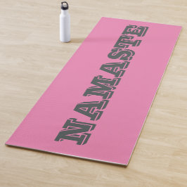 Stijlvol Namaste Roze Gray Typographic Yoga Mat
