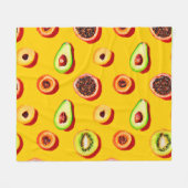 Stijlvol neon fruit patroon fleece deken (Voorkant (Horizontaal))