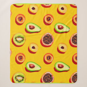 Stijlvol neon fruit patroon sherpa deken
