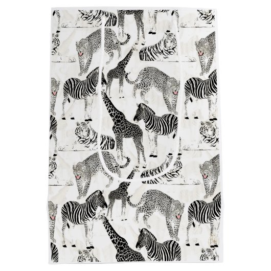 Stijlvol Oerwoud-dierenpatroon Medium Cadeauzakje (Achterkant)