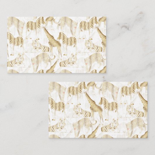 Stijlvol Oerwoud Wilde Dieren Patroon Visitekaartje (Voorkant / Achterkant)