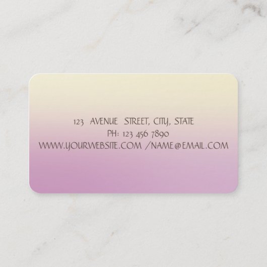 Stijlvol Ombre, Waterverf Slag Lotus Lotus Visitekaartje (Achterkant)