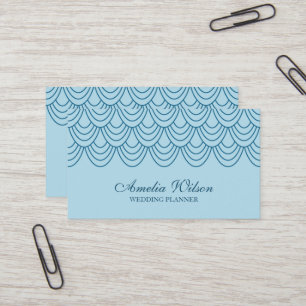 Stijlvol omtrek blauw geometrisch patroon visitekaartje