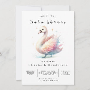 Stijlvol online Swan Baby shower Kaart
