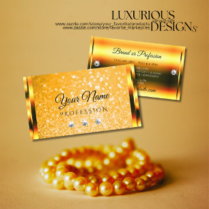 Stijlvol Oranje glitter Luminous Stars Rhinestones Visitekaartje