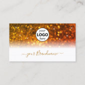 Stijlvol Oranje glitter met Logo Visitekaartje (Voorkant)