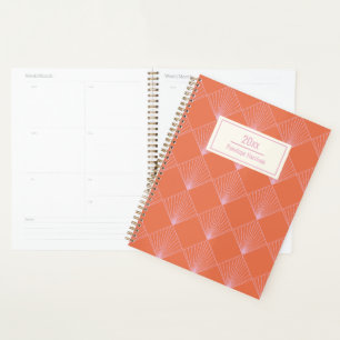 Stijlvol Oranje roze kunstdeco op maat Planner