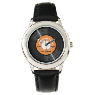  Stijlvol Oranje Vinylrecord (45-rpm) Horloge