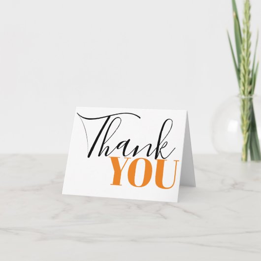 Stijlvol Oranje zwart Bedankkaart (Voorkant)