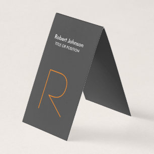 Stijlvol Oranje zwart monogram Visitekaartje