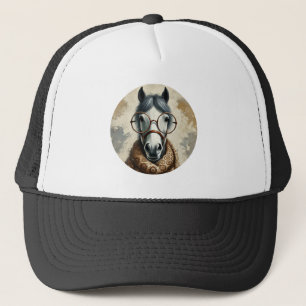 Stijlvol paard met bril – Grappige kunst Trucker Pet