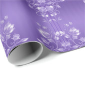 Stijlvol paars bloemen inpakpapier (Rol Hoek)