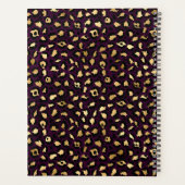 Stijlvol Paars- en goudoliepleopardmonogram Planner (Achterkant)