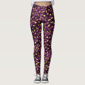 Stijlvol Paars en goudolieramp Leggings (Voorkant)